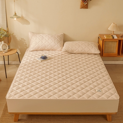 91家纺网 家纺一手货源 找家纺 富之航 2023新款夹棉床笠三件套加厚透气床罩套宿舍床垫套防尘罩全包