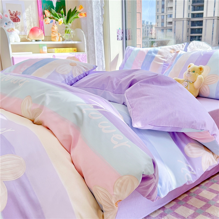 91家纺网 家纺一手货源 找家纺 琪格格2023新款全棉40支13372小清新四件套系列 苏珊花园