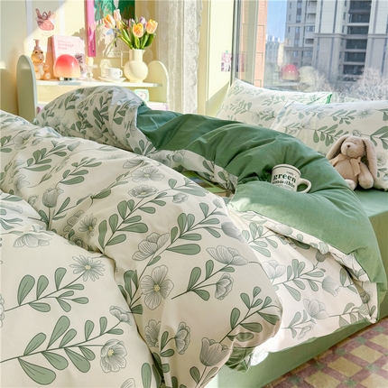 91家纺网 家纺一手货源 找家纺 （总）琪格格2023新款全棉40支13372小清新四件套系列