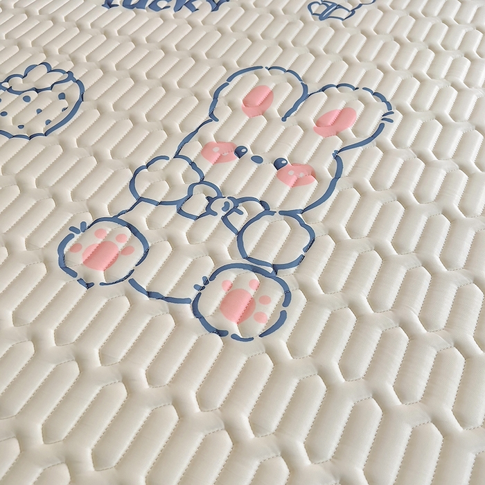 91家纺网 家纺一手货源 找家纺 柒月家居2023新款乳胶床裙款凉席和夏被 床裙款-萌兔兔