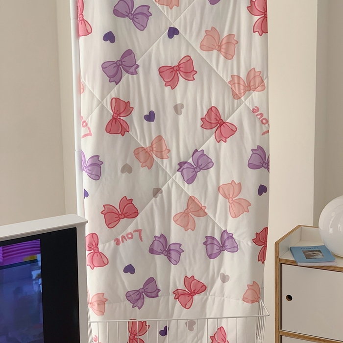 91家纺网 家纺一手货源 找家纺 美乐迪 2023新款针织棉夏被 爱心蝴蝶结