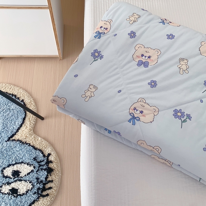 91家纺网 家纺一手货源 找家纺 美乐迪 2023新款针织棉夏被 领结熊