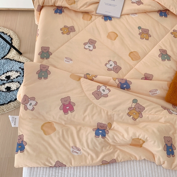 91家纺网 家纺一手货源 找家纺 美乐迪 2023新款针织棉夏被 面包小熊