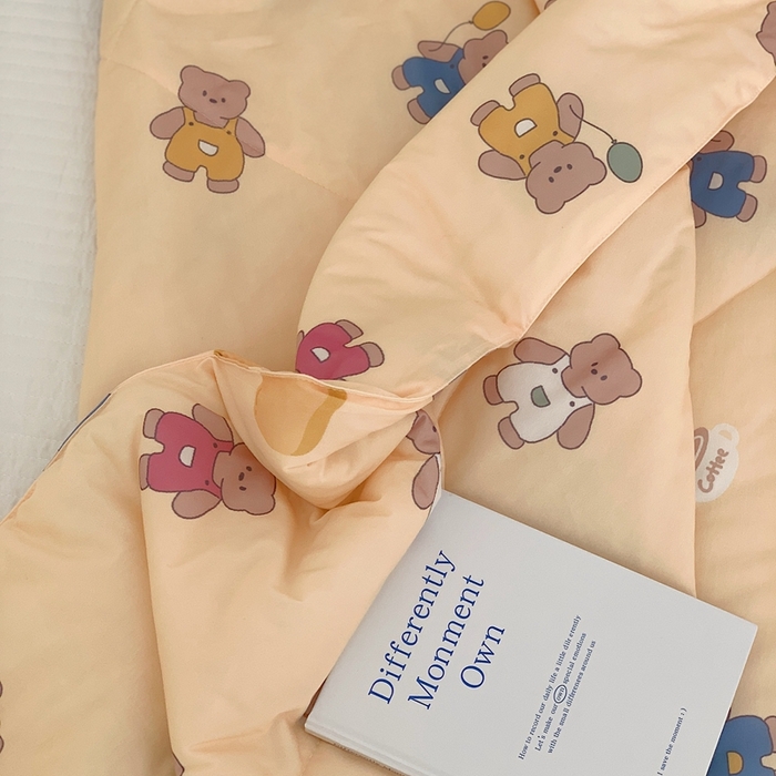 91家纺网 家纺一手货源 找家纺 美乐迪 2023新款针织棉夏被 面包小熊