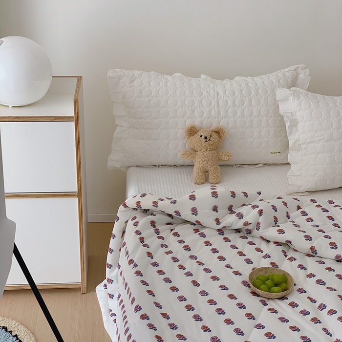 91家纺网 家纺一手货源 找家纺 美乐迪 2023新款针织棉夏被 蔷薇