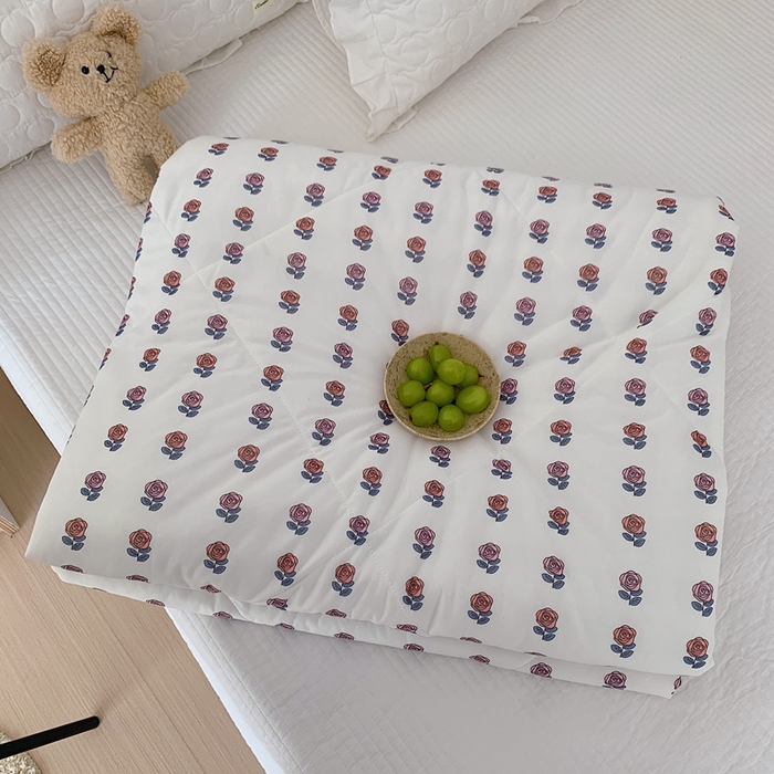 91家纺网 家纺一手货源 找家纺 美乐迪 2023新款针织棉夏被 蔷薇