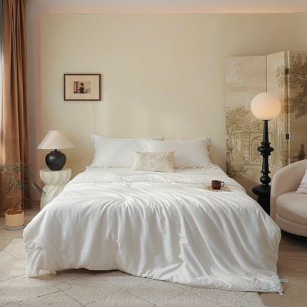 香夫家纺 2023新款60S雅棉提花系列蚕丝被 白茶花