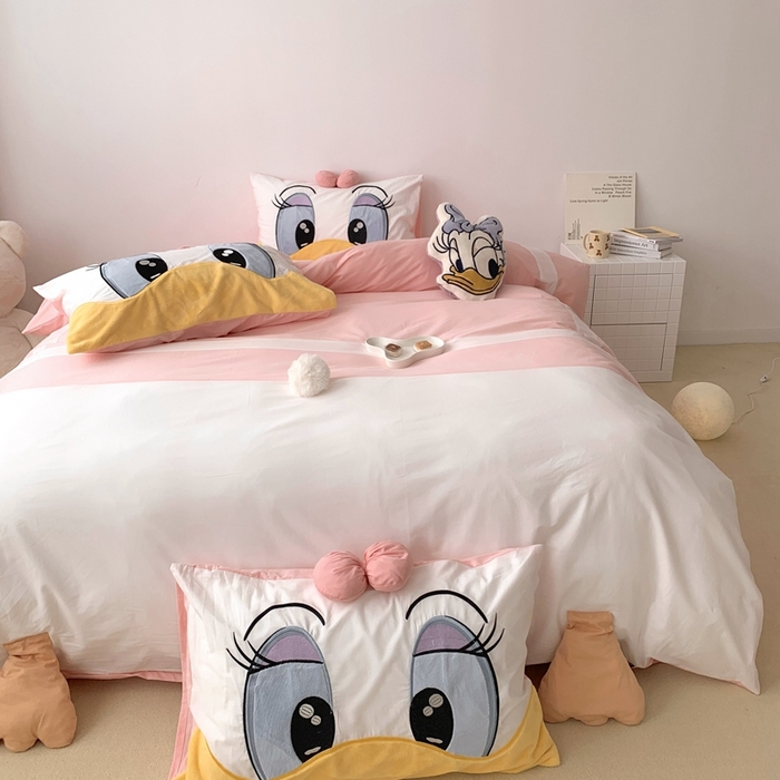 91家纺网 家纺一手货源 找家纺 朗莎 2023新款迪士尼系列水洗棉四件套 黛西