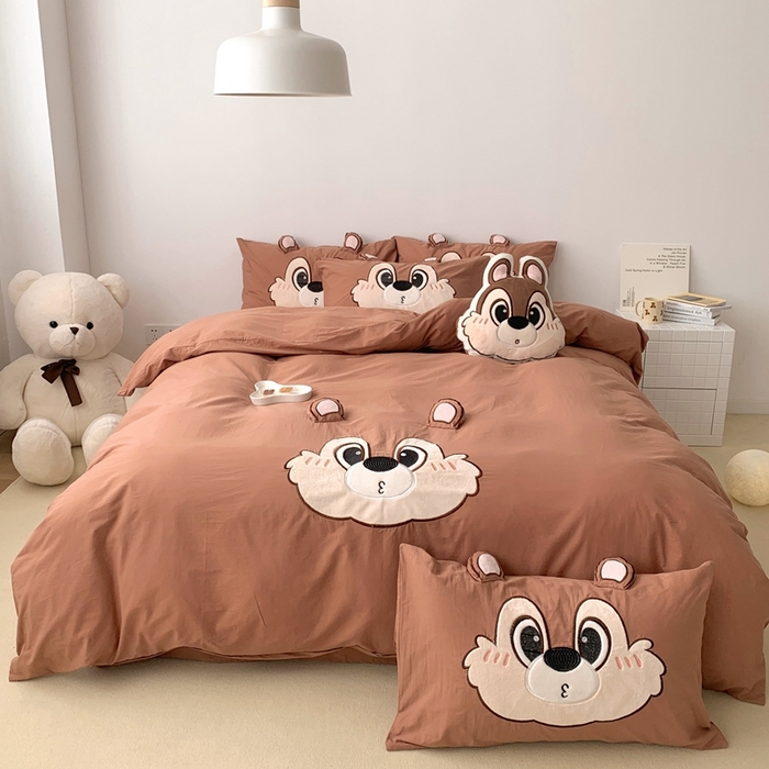 91家纺网 家纺一手货源 找家纺 朗莎 2023新款迪士尼系列水洗棉四件套 奇奇