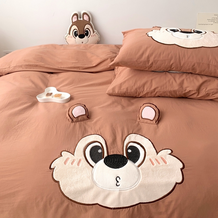 91家纺网 家纺一手货源 找家纺 朗莎 2023新款迪士尼系列水洗棉四件套 奇奇