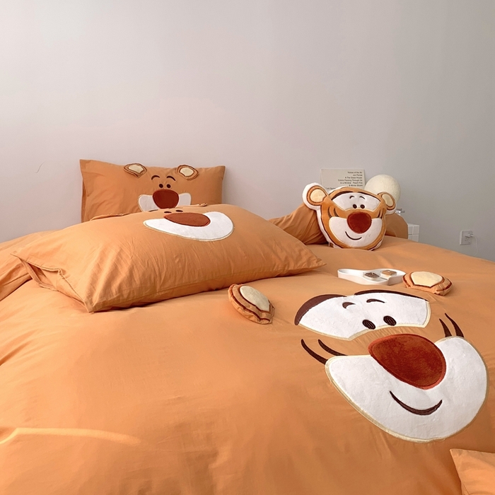 91家纺网 家纺一手货源 找家纺 朗莎 2023新款迪士尼系列水洗棉四件套 跳跳虎