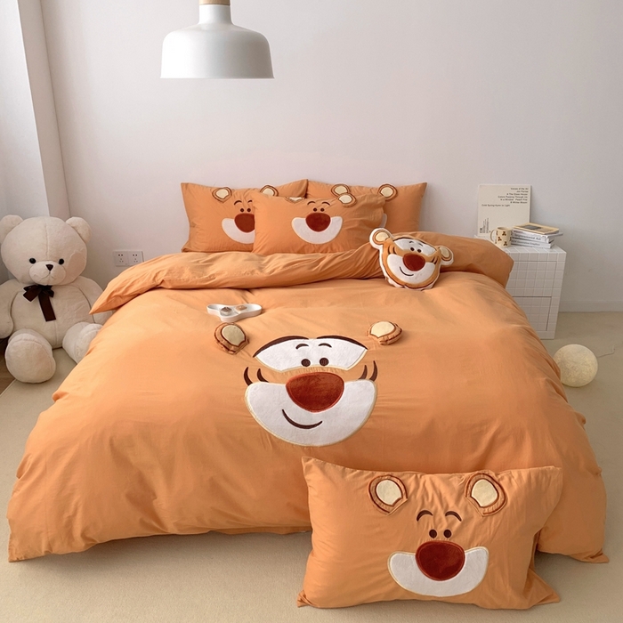 91家纺网 家纺一手货源 找家纺 朗莎 2023新款迪士尼系列水洗棉四件套 跳跳虎