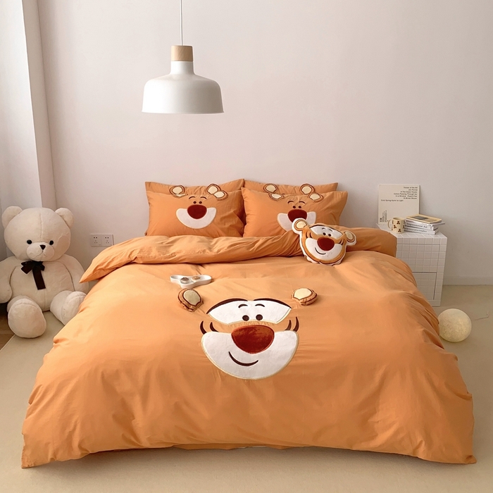 91家纺网 家纺一手货源 找家纺 朗莎 2023新款迪士尼系列水洗棉四件套 跳跳虎