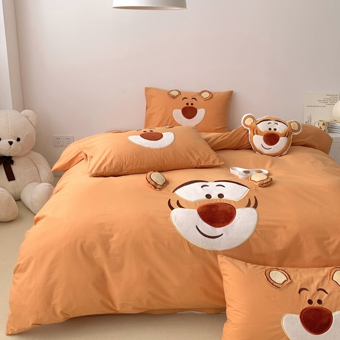 91家纺网 家纺一手货源 找家纺 朗莎 2023新款迪士尼系列水洗棉四件套 跳跳虎