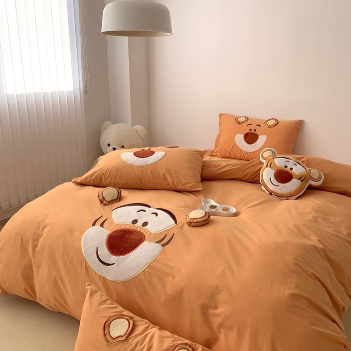 91家纺网 家纺一手货源 找家纺 朗莎 2023新款迪士尼系列水洗棉四件套 跳跳虎