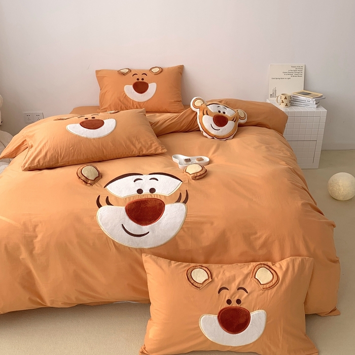 91家纺网 家纺一手货源 找家纺 朗莎 2023新款迪士尼系列水洗棉四件套 跳跳虎