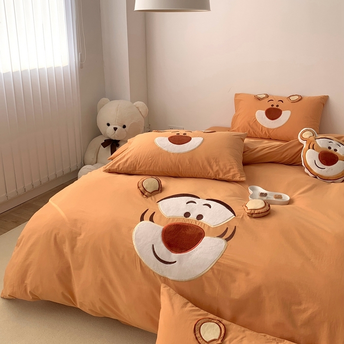 91家纺网 家纺一手货源 找家纺 朗莎 2023新款迪士尼系列水洗棉四件套 跳跳虎