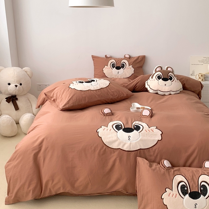 91家纺网 家纺一手货源 找家纺 朗莎 2023新款迪士尼系列水洗棉四件套 奇奇