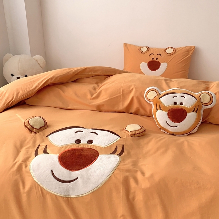 91家纺网 家纺一手货源 找家纺 朗莎 2023新款迪士尼系列水洗棉四件套 跳跳虎