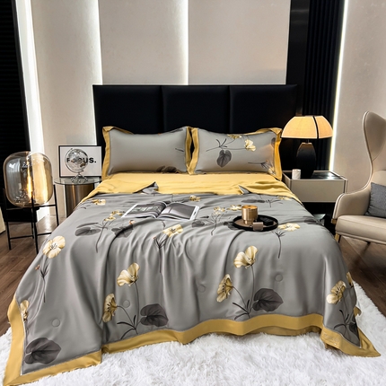 91家纺网 家纺一手货源 找家纺 总 桂雅居 2023新款80S奥地利兰精天丝印花夏被 