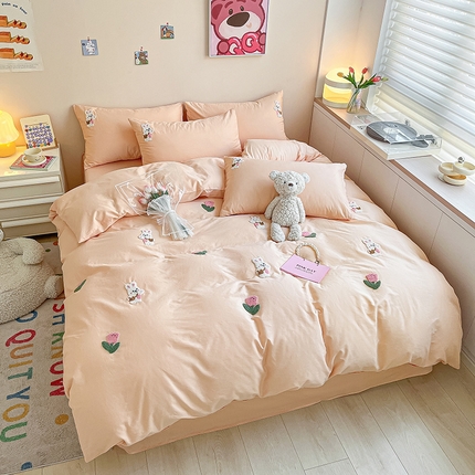 91家纺网 家纺一手货源 找家纺 （总）莱登卡奴 2023新款全棉13374毛巾绣系列四件套