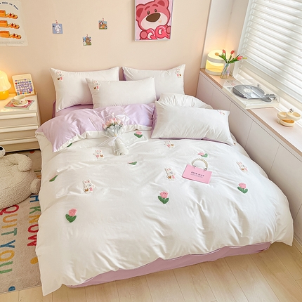 91家纺网 家纺一手货源 找家纺 （总）莱登卡奴 2023新款全棉13374毛巾绣系列四件套