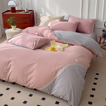 91家纺网 家纺一手货源 找家纺 （总）拼社家纺 全棉水洗棉贴布绣四件套刺绣纯棉床上用品