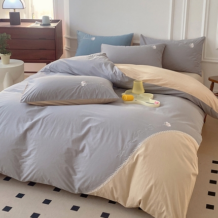 91家纺网 家纺一手货源 找家纺 （总）拼社家纺 全棉水洗棉贴布绣四件套刺绣纯棉床上用品