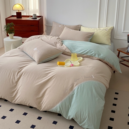 91家纺网 家纺一手货源 找家纺 （总）拼社家纺 全棉水洗棉贴布绣四件套刺绣纯棉床上用品