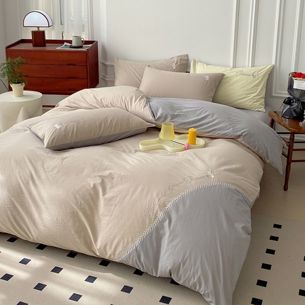 91家纺网 家纺一手货源 找家纺 （总）拼社家纺 全棉水洗棉贴布绣四件套刺绣纯棉床上用品