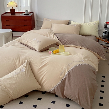 91家纺网 家纺一手货源 找家纺 （总）拼社家纺 全棉水洗棉贴布绣四件套刺绣纯棉床上用品