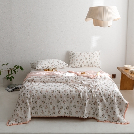 91家纺网 家纺一手货源 找家纺 （总）有货 2023新款法式针织被印花夏被