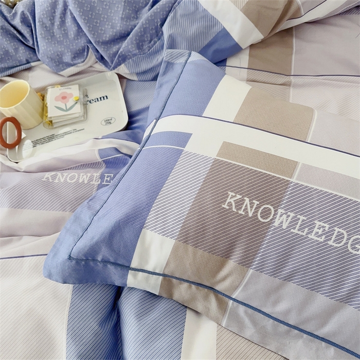 91家纺网 家纺一手货源 找家纺 于果 新款全棉13370四件套 爱玛名爵-蓝