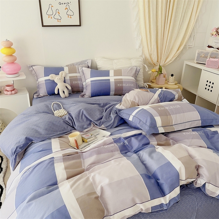 91家纺网 家纺一手货源 找家纺 于果 新款全棉13370四件套 爱玛名爵-蓝