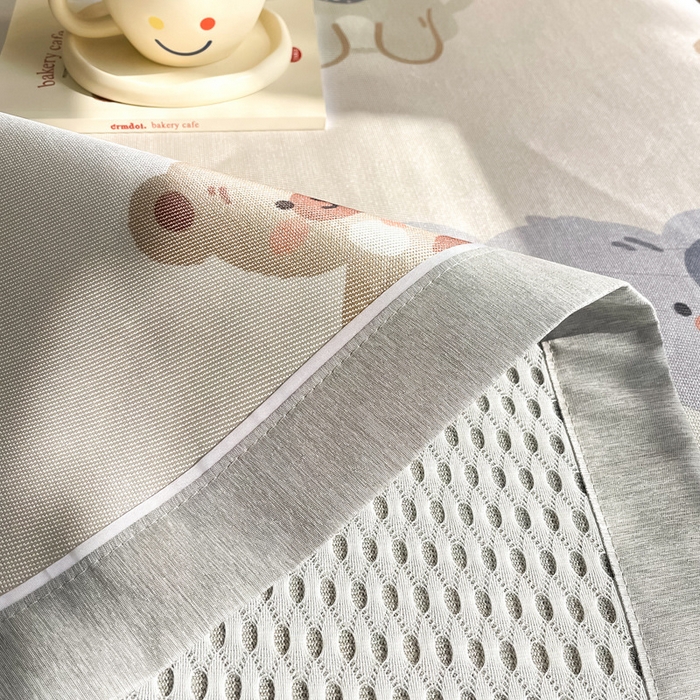 91家纺网 家纺一手货源 找家纺 懒猫 2024新款600D数码印花冰丝席 动物俱乐部