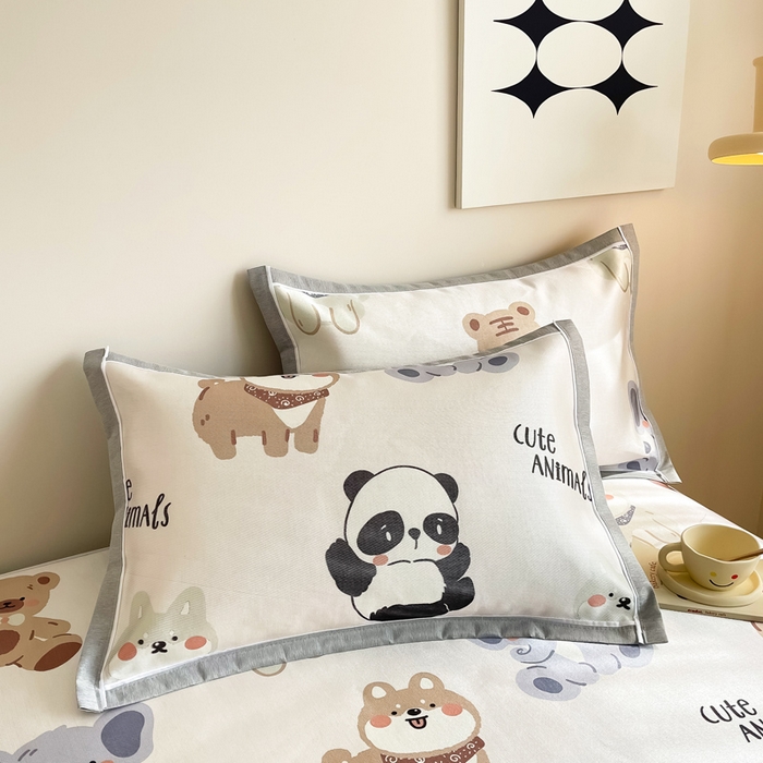 91家纺网 家纺一手货源 找家纺 懒猫 2024新款600D数码印花冰丝席 动物俱乐部