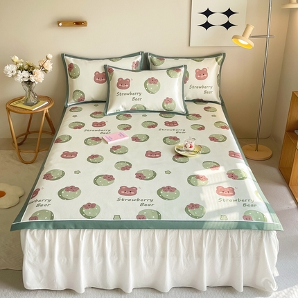 懒猫 2024新款600D数码印花冰丝席 莓莓果园