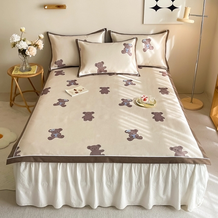 懒猫 2024新款600D数码印花冰丝席 可可熊