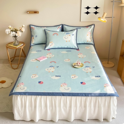 91家纺网 家纺一手货源 找家纺 （总）懒猫 2024新款600D数码印花冰丝席