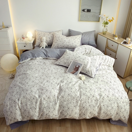 千朵 2023新款13372全棉印花四件套 爱丽花园