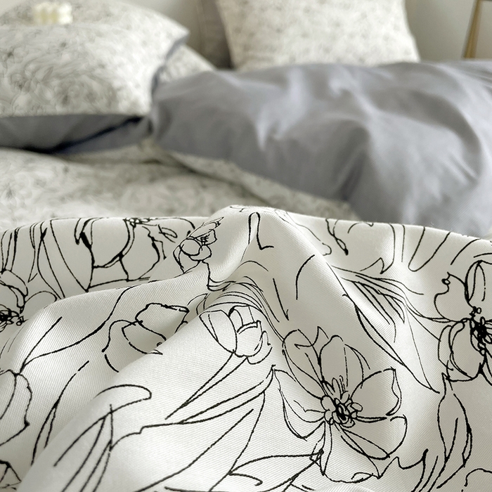 91家纺网 家纺一手货源 找家纺 千朵 2023新款13372全棉印花四件套 爱丽花园