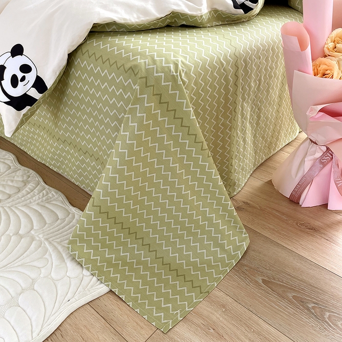 91家纺网 家纺一手货源 找家纺 千朵 2023新款13372全棉印花四件套 调皮熊猫