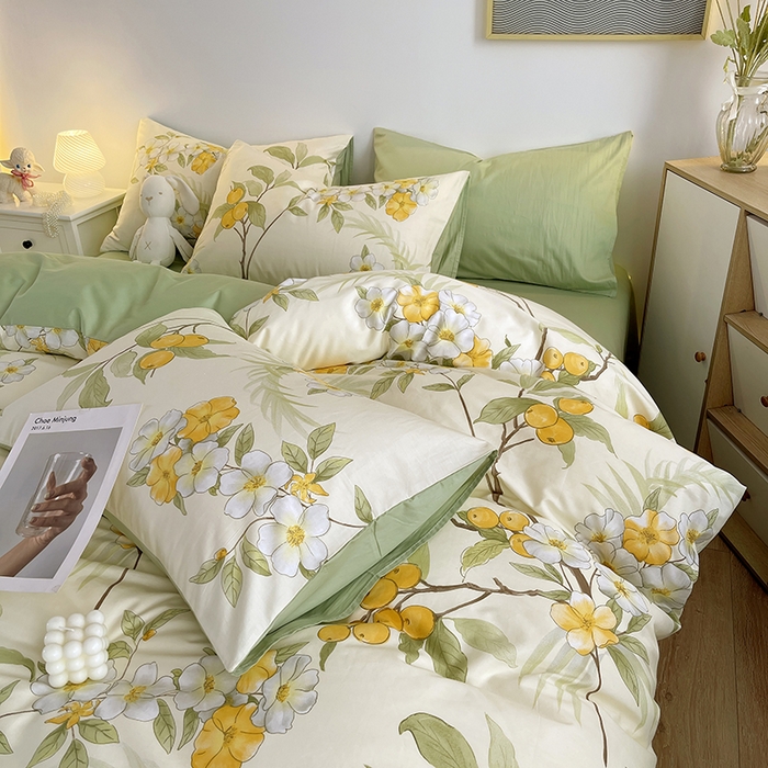 91家纺网 家纺一手货源 找家纺 千朵 2023新款13372全棉印花四件套 法尔曼