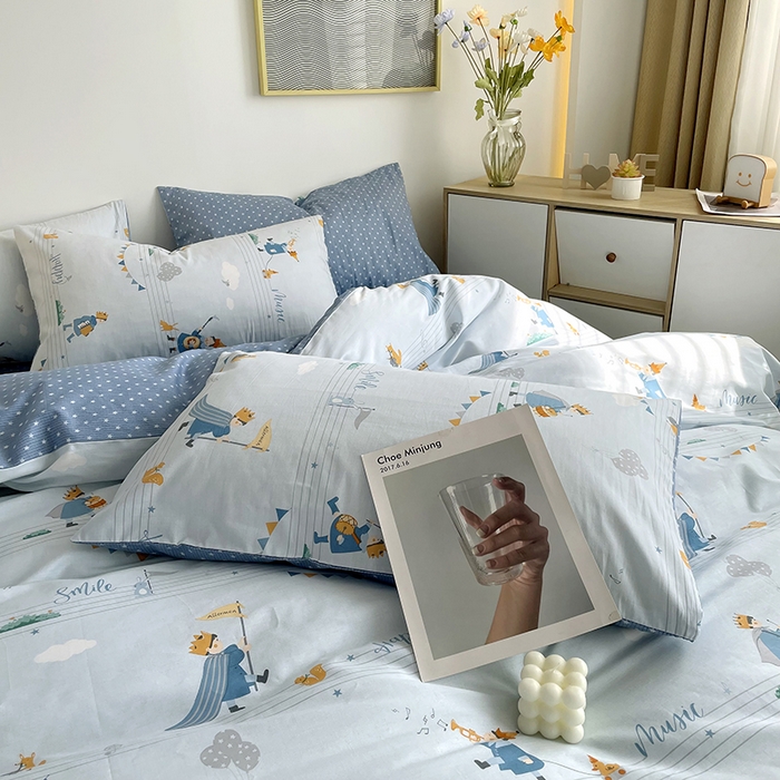 91家纺网 家纺一手货源 找家纺 千朵 2023新款13372全棉印花四件套 小王子