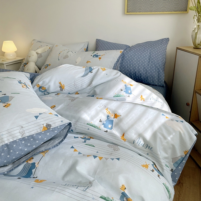 91家纺网 家纺一手货源 找家纺 千朵 2023新款13372全棉印花四件套 小王子