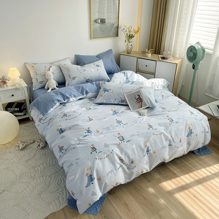 91家纺网 家纺一手货源 找家纺 千朵 2023新款13372全棉印花四件套 小王子