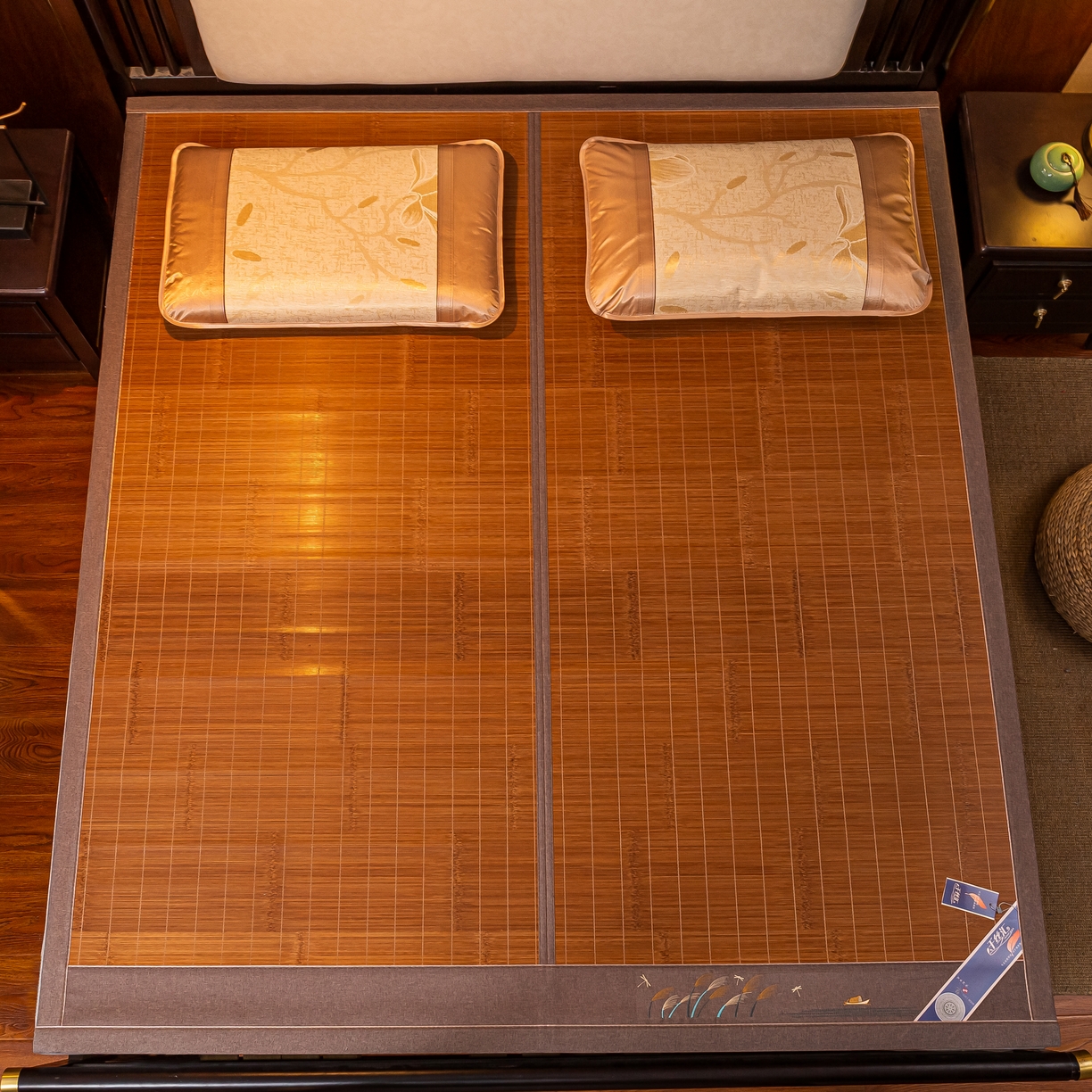 91家纺网 家纺一手货源 找家纺 （总）新月家纺 2023新款夏凉双面席2.6对节竹青凉席