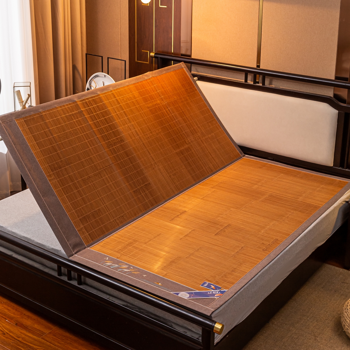 91家纺网 家纺一手货源 找家纺 （总）新月家纺 2023新款夏凉双面席2.6对节竹青凉席