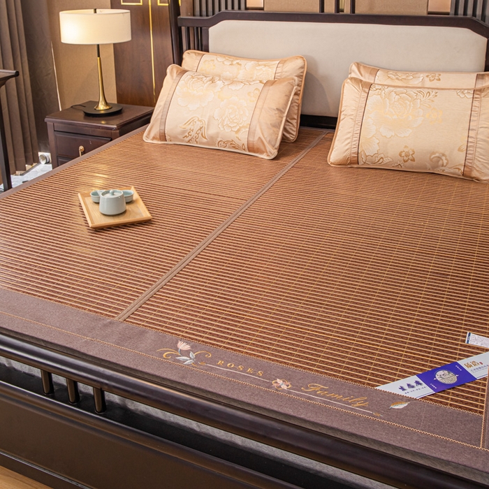 91家纺网 家纺一手货源 找家纺 （总）新月家纺 2023新款3+1红宝石冰丝竹席 