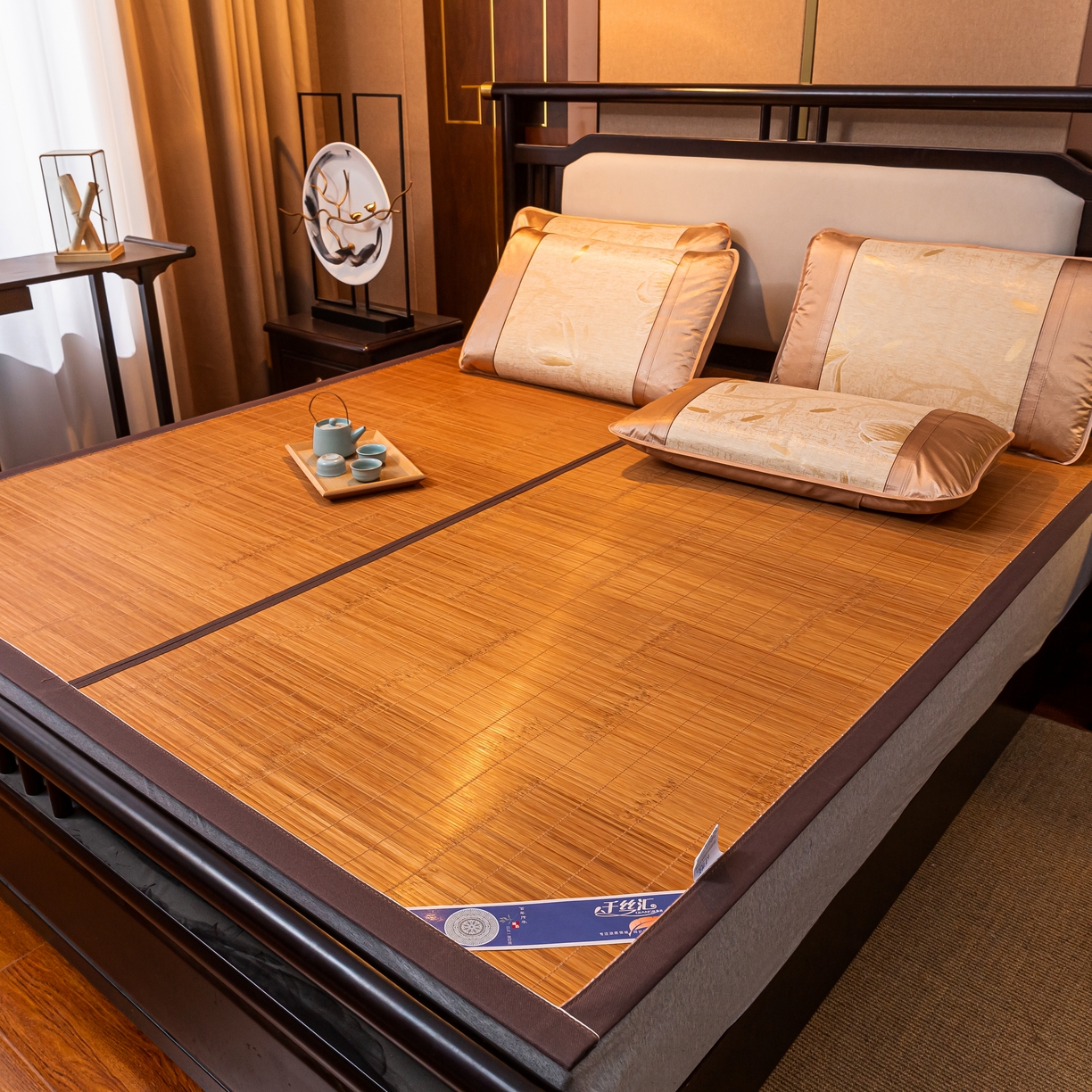 91家纺网 家纺一手货源 找家纺 （总）新月家纺 2023新款1+1线草4.0碳化凉席